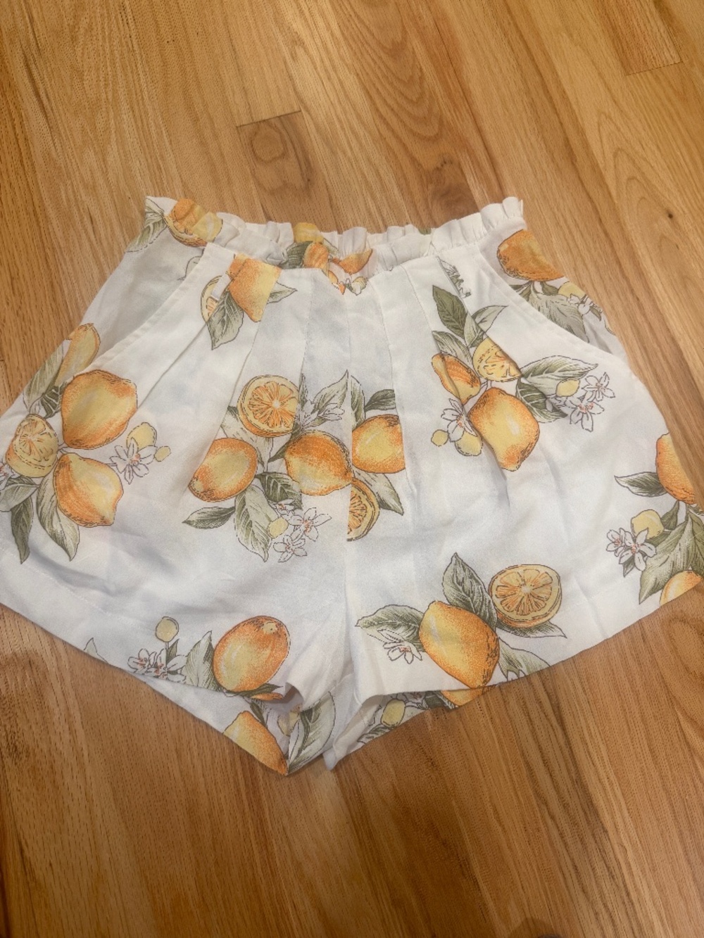For Love & Lemons Limonada Paper Bag flowy shorts size S pockets travel beach